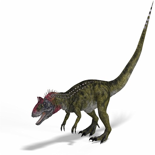 Cryolophosaurus 04 A_0001.jpg - frightening dinosaur cryolophosaurus With Clipping Path over white